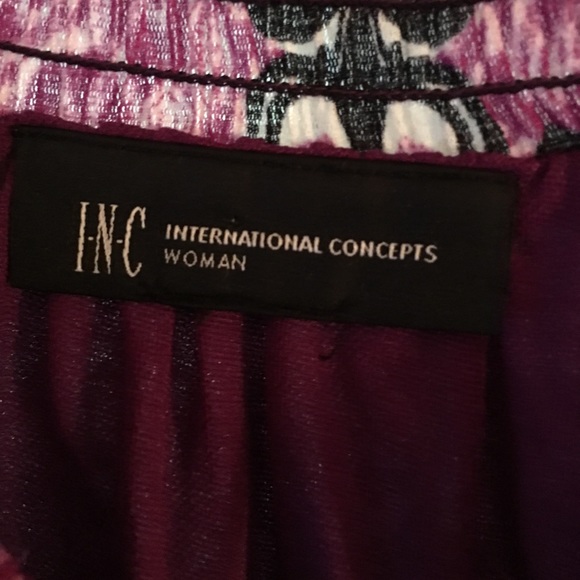 INC Sheer Blouse with Lining, Short Sleeves. Sz XL - Picture 4 of 5